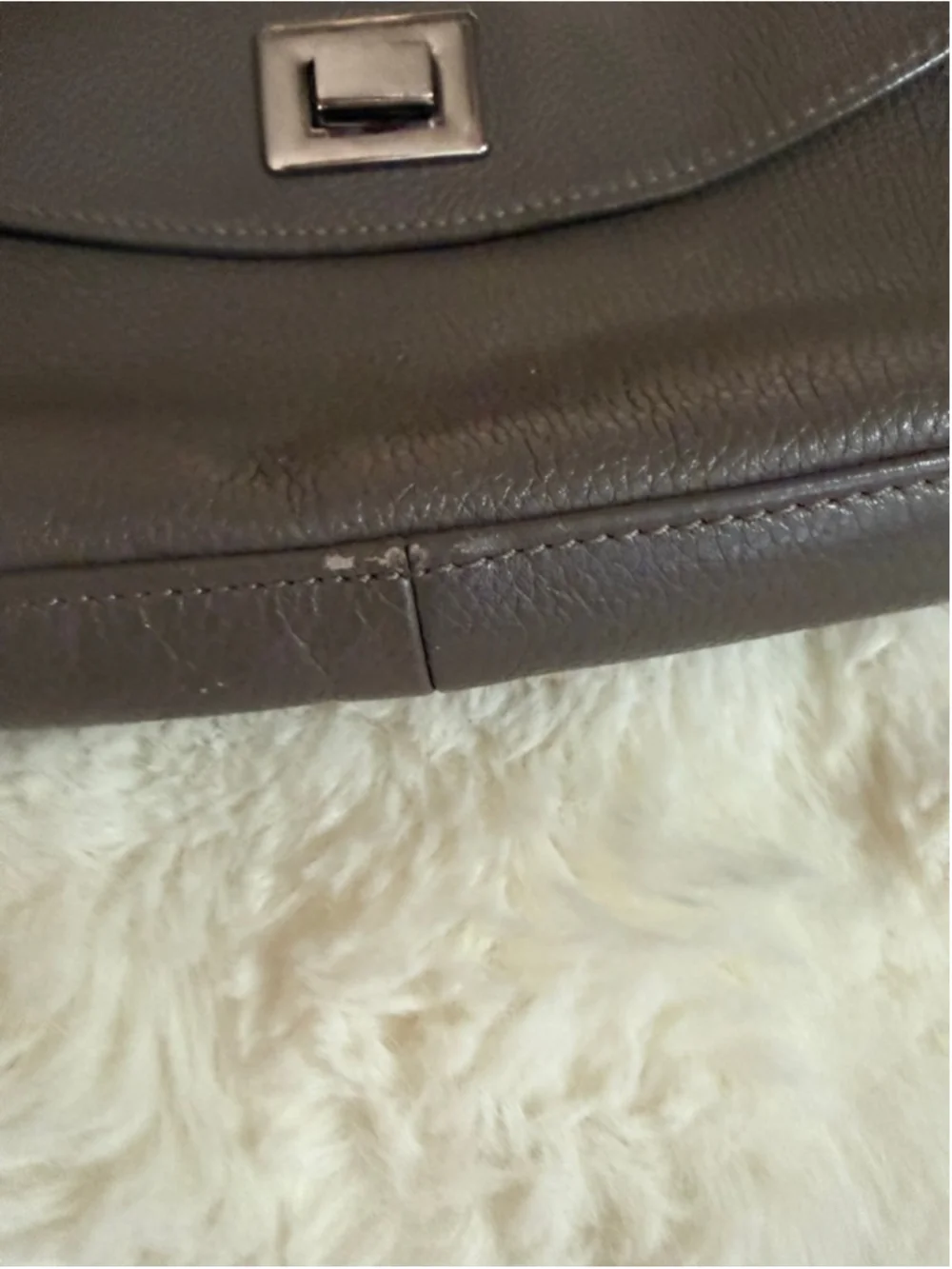 Women's vintage Longchamp Longchamp Le Foulonné saddle bag, grey